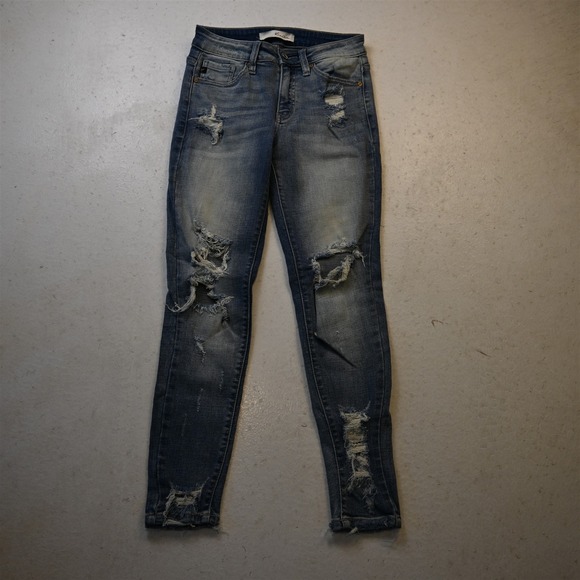 KanCan Denim - KanCan 3 Mid Rise Skinny Ankle Light Stretch Denim Womens Jeans